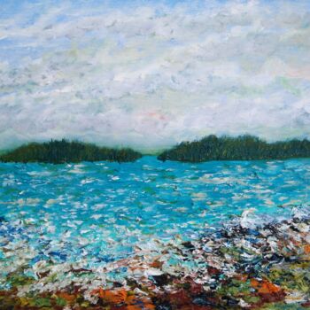 Ζωγραφική με τίτλο "On the waves of dre…" από Stanislav Gurinovich, Αυθεντικά έργα τέχνης, Λάδι