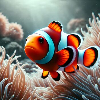 数字艺术 标题为“Clownfisch in Seean…” 由Daniel Bauer, 原创艺术品, AI生成的图像