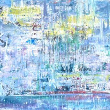 Ζωγραφική με τίτλο "Urban mirage: rain-…" από Alona Vatkina, Αυθεντικά έργα τέχνης, Ακρυλικό