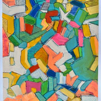 Painting titled "Joyful Feelings 2" by Kerime Elibüyük, Original Artwork, Acrylic