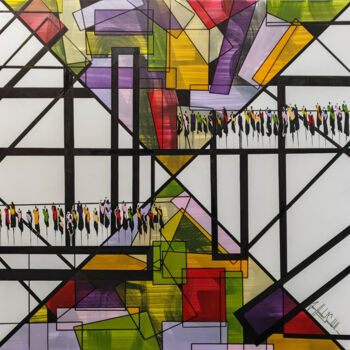 Painting titled "APPARENCES ET TRANS…" by Jean-Humbert Savoldelli, Original Artwork, Acrylic Mounted on Wood Stretcher frame