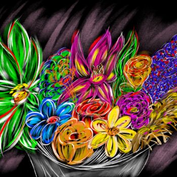 Arts numériques intitulée "Bouquet" par Voy, Œuvre d'art originale, Peinture numérique