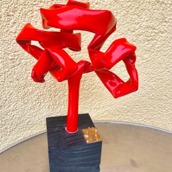 Sculpture intitulée "Red tree" par Hellmut Stauffer, Œuvre d'art originale, Plastique