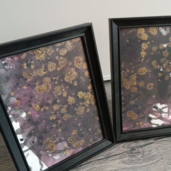 「Set of Two Painting…」というタイトルの絵画 Diana Dimova - Traxiによって, オリジナルのアートワーク, アクリル ウッドストレッチャーフレームにマウント
