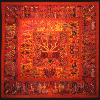 제목이 "Shamanic Totem Seri…"인 섬유 예술 Dan Jun로, 원작, 자수
