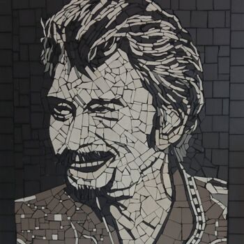 Sculpture titled "Johnny" by Tony Jacq, Original Artwork, Mosaic Mounted on Wood Stretcher frame