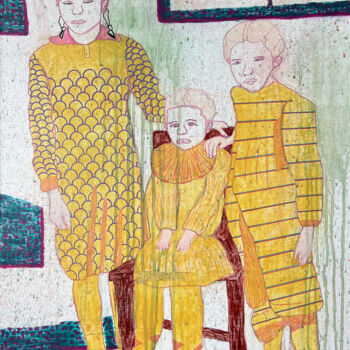 绘画 标题为“THE YOUNGER SISTER” 由Slava Dego, 原创艺术品, 丙烯 安装在木质担架架上