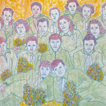 제목이 "SCHOOL PHOTO"인 미술작품 Slava Dego로, 원작, 아크릴 나무 들것 프레임에 장착됨