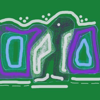 Digital Arts titled "grün und lila" by Dirk Becker, Original Artwork, Digital Print
