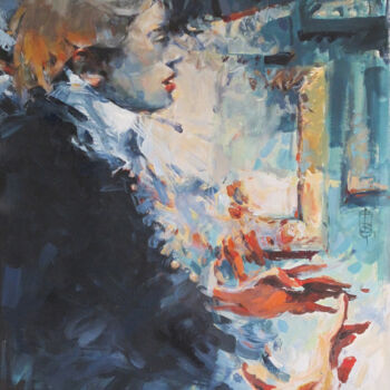 Schilderij getiteld "The Painting Thief" door Toni Belobrajdic, Origineel Kunstwerk, Acryl