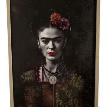Malerei mit dem Titel "Frida kahlo" von Cha., Original-Kunstwerk, Acryl Auf Keilrahmen aus Holz montiert