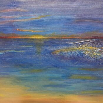 Painting titled "Sunrise" by Lisa Trevino, Original Artwork, Acrylic Mounted on Wood Stretcher frame