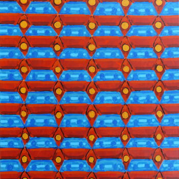Ζωγραφική με τίτλο "Auto Pattern" από Detlef Lemme (Farbenkugel), Αυθεντικά έργα τέχνης, Ακρυλικό Τοποθετήθηκε στο Ξύλινο φο…
