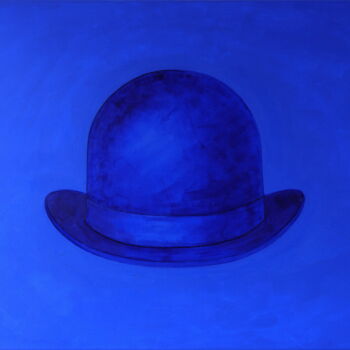Malerei mit dem Titel "Bowler (Ultramarin)" von Detlef Lemme (Farbenkugel), Original-Kunstwerk, Acryl Auf Keilrahmen aus Hol…