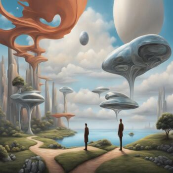 Artes digitais intitulada "futuristic fruit fo…" por Eduardo Vidal, Obras de arte originais, Imagem gerada por IA