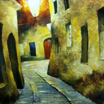 Painting titled "Silent evening" by Vladislav Dmitrijev, Original Artwork, Oil