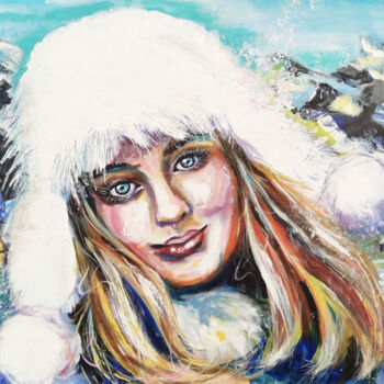 Painting titled "Frozen Beauty" by Kselma Randvald, Original Artwork, Acrylic