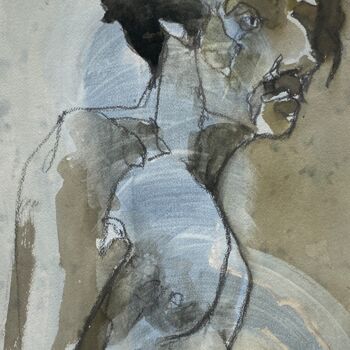 Peinture intitulée "Salvatore en buste" par Pierre Charpentier, Œuvre d'art originale, Encre