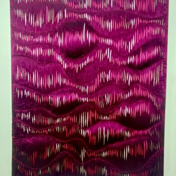 Painting titled "Tableau texturé con…" by Yasmina Kijek, Original Artwork, Tapestry Mounted on Wood Stretcher frame