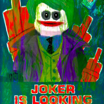 Pittura intitolato "Joker - il JOKER TNT" da Ilguada, Opera d'arte originale, Acrilico Montato su Telaio per barella in legno