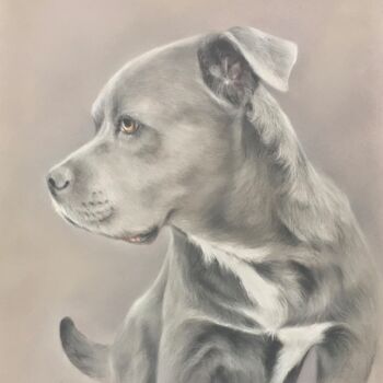 Dessin intitulée "Perro" par Irene_art, Œuvre d'art originale, Pastel