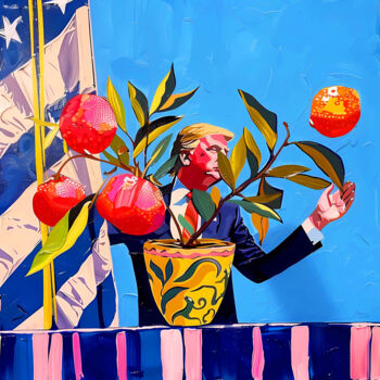 Digital Arts titled "The most juicy frui…" by Irina Bast, Original Artwork, Digital Print Mounted on Wood Stretcher frame