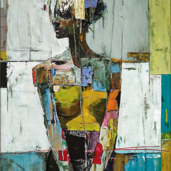 Painting titled "Unfamiliar Score of…" by Alexander Aksyonov, Original Artwork, Acrylic Mounted on Wood Stretcher frame