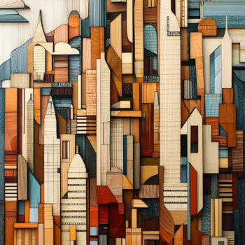 Digitale Kunst mit dem Titel "A Harmonious Citysc…" von Alberto Capitani, Original-Kunstwerk, KI-generiertes Bild