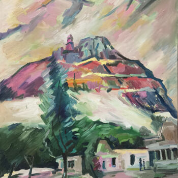 Pittura intitolato "Sunlit Slopes" da Vahe Bagumyan, Opera d'arte originale, Olio Montato su Telaio per barella in legno
