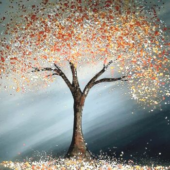 Peinture intitulée "Arbre d'or, d'argen…" par Marie-Christine Maudet, Œuvre d'art originale, Acrylique Monté sur Châssis en…