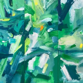 Painting titled "Green day" by Tung Duc Pham, Original Artwork, Acrylic
