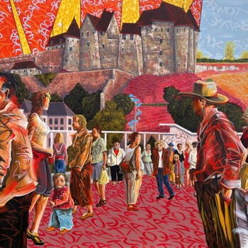 Peinture intitulée "Le château" par Laurent Messager, Œuvre d'art originale, Huile Monté sur Châssis en bois