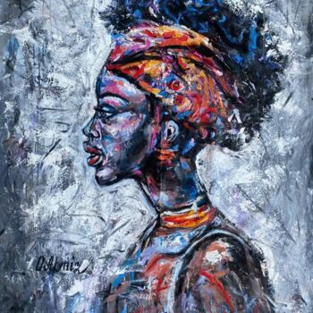 Painting titled "Elusive" by Oksana Almiz, Original Artwork, Oil Mounted on Wood Stretcher frame