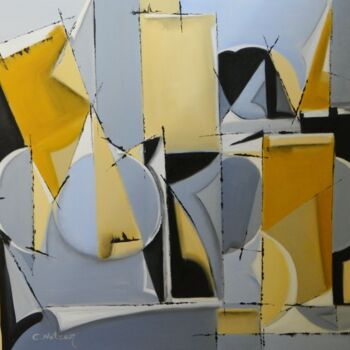 Malerei mit dem Titel "About to fall" von Clari Netzer, Original-Kunstwerk, Öl Auf Keilrahmen aus Holz montiert