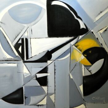 Painting titled "Times for sunrise" by Clari Netzer, Original Artwork, Oil Mounted on Wood Stretcher frame