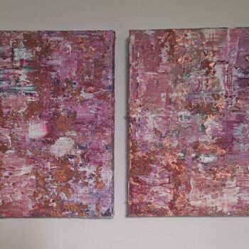 Painting titled "Pink Twice" by Ruud Ekelmans (Gudo Art), Original Artwork, Acrylic Mounted on Wood Stretcher frame