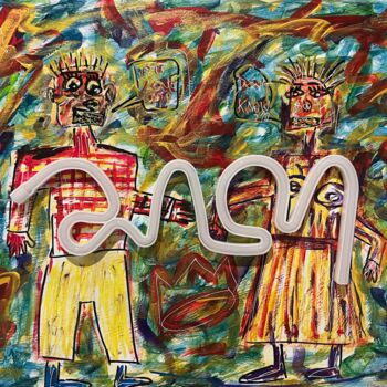Painting titled "Is it Love?" by Mayco, Original Artwork, Acrylic Mounted on Other rigid panel