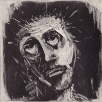 Gravures & estampes intitulée "POSTURE" par Dominique Keruzec (Maho), Œuvre d'art originale, Monotype