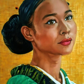 Painting titled "Wandering around As…" by Takuart, Original Artwork, Oil Mounted on Wood Stretcher frame