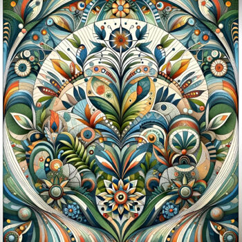「Botanical Mandala:…」というタイトルのデジタルアーツ Alberto Capitaniによって, オリジナルのアートワーク, AI生成画像