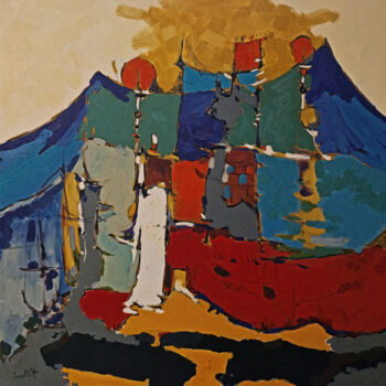 Peinture intitulée "The Bride's Dance" par Artyom Basenci, Œuvre d'art originale, Huile Monté sur Châssis en bois