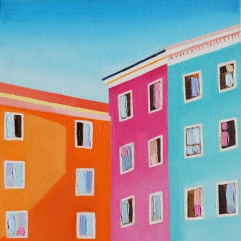 Schilderij getiteld "Petit 13 - Muggia I…" door Aleksandra Krogulecka, Origineel Kunstwerk, Olie