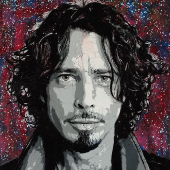 Pintura titulada "Chris Cornell "Blac…" por Sérgio Clemente, Obra de arte original, Acrílico