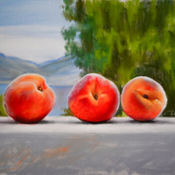 Dessin intitulée "Peaches" par Lukian, Œuvre d'art originale, Pastel