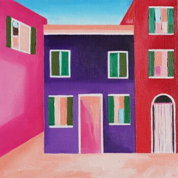 Schilderij getiteld "Petit 14 - Burano V…" door Aleksandra Krogulecka, Origineel Kunstwerk, Olie