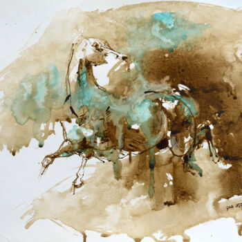 Peinture intitulée "Nu Equin 19a" par Benedicte Gele, Œuvre d'art originale, Acrylique
