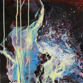 Painting titled "PASSION I" by Mariia Kuzovleva, Original Artwork, Acrylic Mounted on Wood Stretcher frame