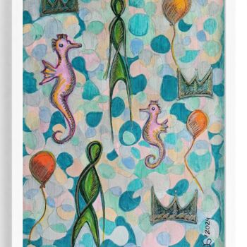 Painting titled "Kingdom" by Ewa Dura, Original Artwork, Marker