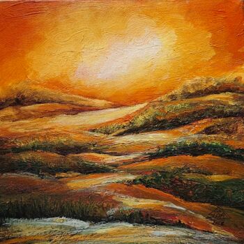 Painting titled "Morning" by Suddha Sama, Original Artwork, Acrylic Mounted on Wood Stretcher frame