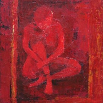 Peinture intitulée "Un écart, écarlate!" par Anne-Frédérique Ferret, Œuvre d'art originale, Huile